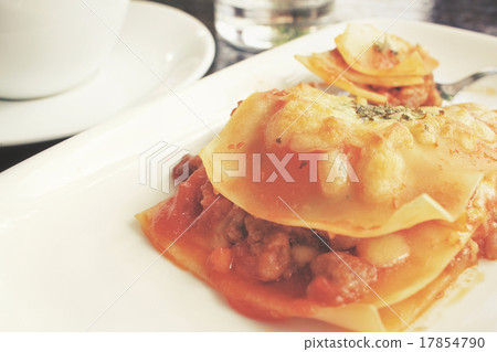 Italian lasagna with coffee cup 17854790