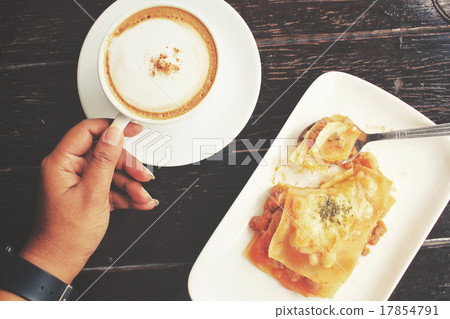 Italian lasagna with coffee cup Italian lasagna with coffee cup 17854791