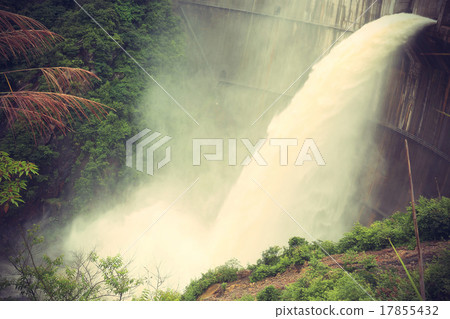 Dam discharge flood water,china 17855432