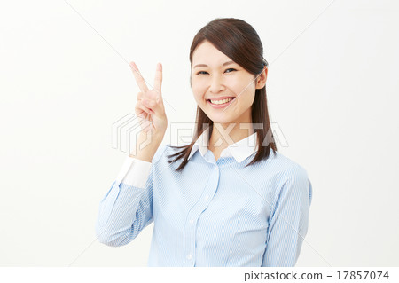 女商人和平標誌 17857074