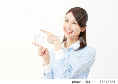 Business woman finger pointing 17857125