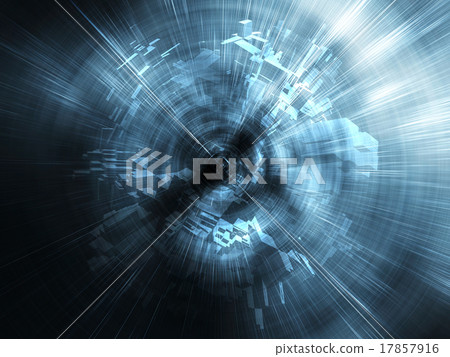 Abstract blue digital background, blurred tunnel Abstract blue digital background, blurred tunnel 17857916