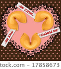 Illustration of fortune cookies on heart shape 17858673