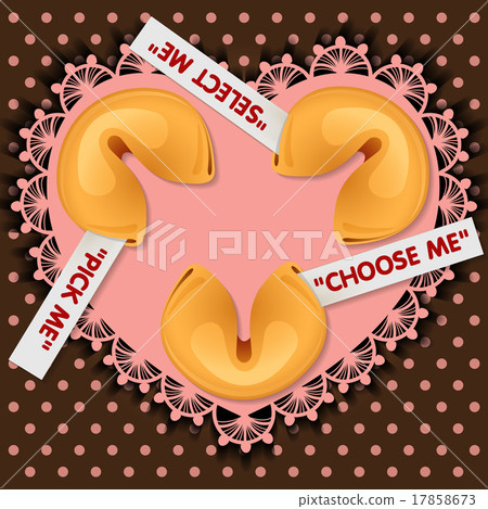 Illustration of fortune cookies on heart shape 17858673