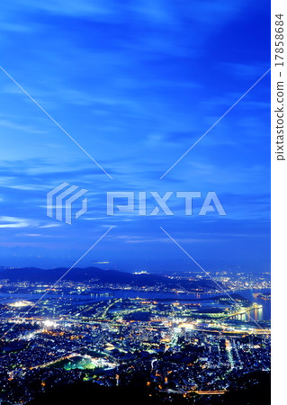 New Japan's Three Major Night Scenes: Night View from Kitakyushu City Utakurayama 17858684