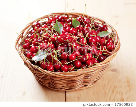 Basket of fresh red cherries 17860928