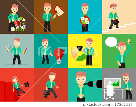Set of businessman pose character concepts Set of businessman pose character concepts 17861155