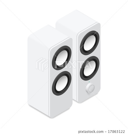 Computer speakers isometric icon 17863122