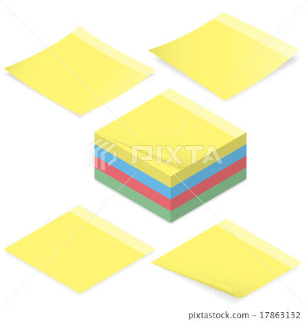 Office stickers for notes isometric icon set 17863132