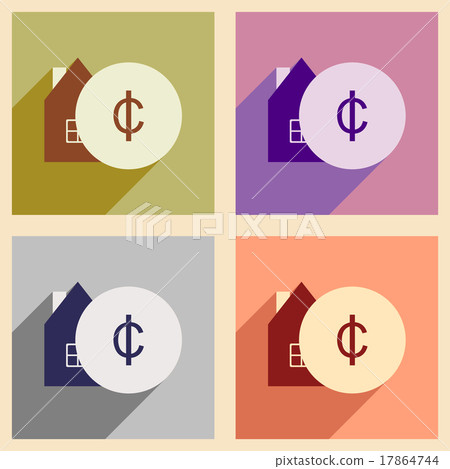 Flat with shadow icon concept house and coins 17864744