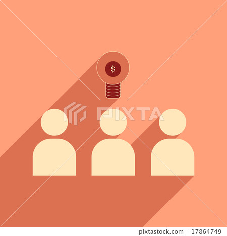 Flat with shadow icon group of people think 17864749