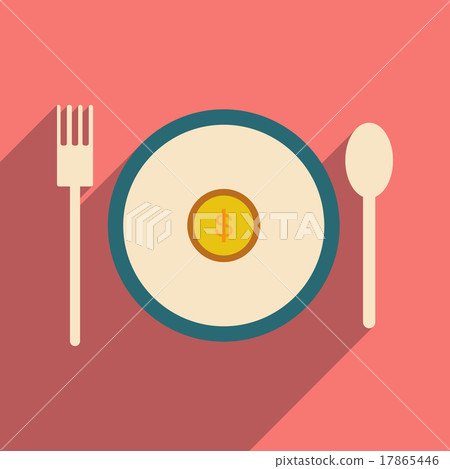 Modern flat icon with shadow Coin plate - Stock Illustration [17865446 ...