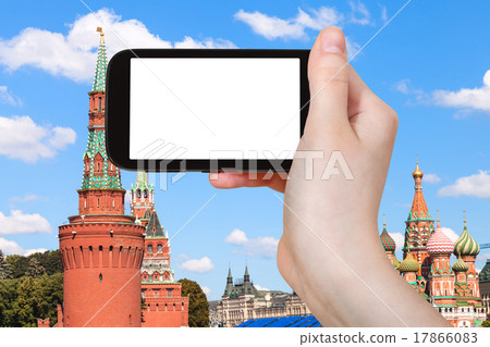 smartphone and Moscow Kremlin Red Towers 17866083