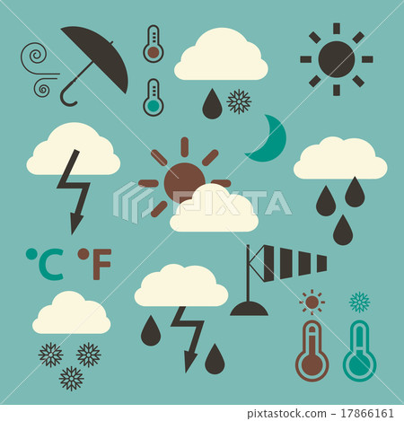 Retro Vector Weather Icons Set - Stock Illustration [17866161] - PIXTA