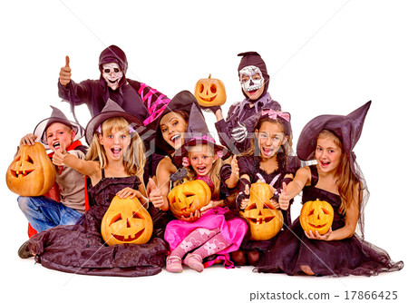 Halloween party with group kid . 17866425