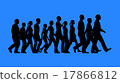Group of people walking silhouettes 17866812