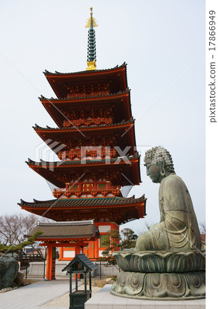 Iinuma Kannon Great Buddha and a five-storied pag Iinuma Kannon Great Buddha and a five-storied pag 17866949