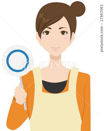A woman in an apron - Stock Illustration [17867061] - PIXTA