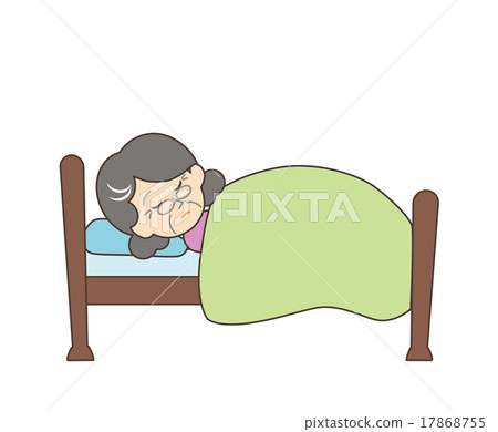 Bedridden grandmother _ cold_ outline 17868755