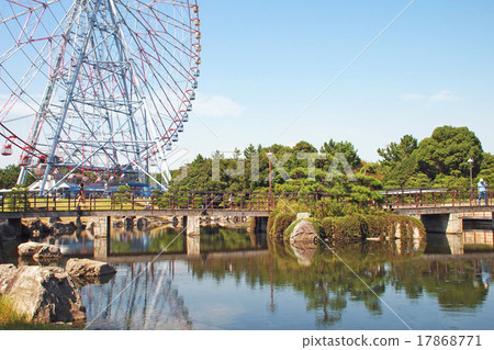 Ferris wheel and pond at Kasai Rinkai Park Ferris wheel and pond at Kasai Rinkai Park 17868771