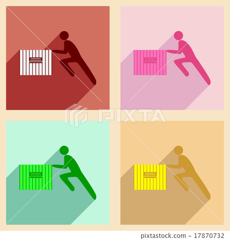 Flat with shadow concept and mobile application Flat with shadow concept and mobile application 17870732