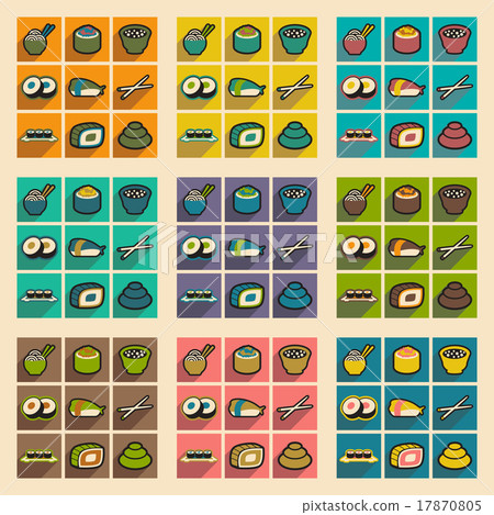 Flat with shadow huge concept Japanese cuisine in 17870805