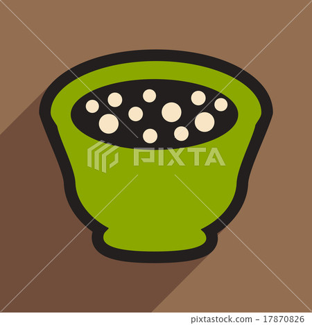 Flat with shadow icon miso soup on stylish 17870826
