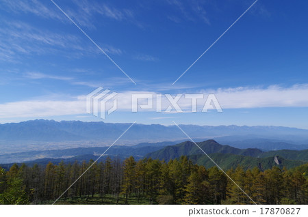 來自Shinshu Takahara Mihagahara(Utsukushigara)的Matsumoto·Azumiri俯瞰北阿爾卑斯山的山脈 來自Shinshu Takahara Mihagahara(Utsukushigara)的Matsumoto·Azumiri俯瞰北阿爾卑斯山的山脈 17870827