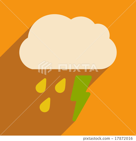Flat with shadow icon and mobile application rain - Stock Illustration ...