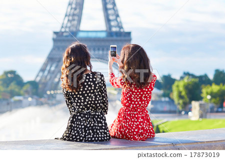 Beautiful twin sisters in Paris, France 17873019