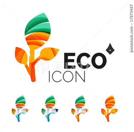 Set of abstract eco leaf icons, business logotype 17873487