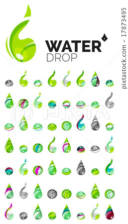Large set of abstract eco water icons, business Large set of abstract eco water icons, business 17873495