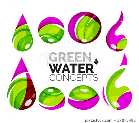 Set of abstract eco water icons, business logotype 17873496