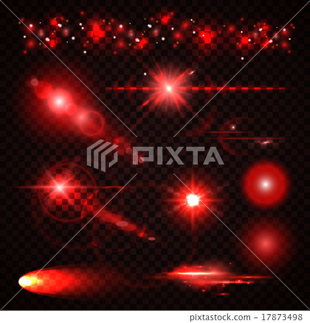 Set of red Light effects, spotlights, flash, stars Set of red Light effects, spotlights, flash, stars 17873498