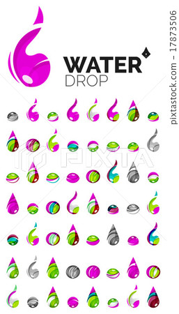 Large set of abstract eco water icons, business 17873506