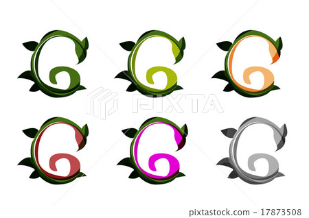Set of abstract eco plant icons, business logotype Set of abstract eco plant icons, business logotype 17873508