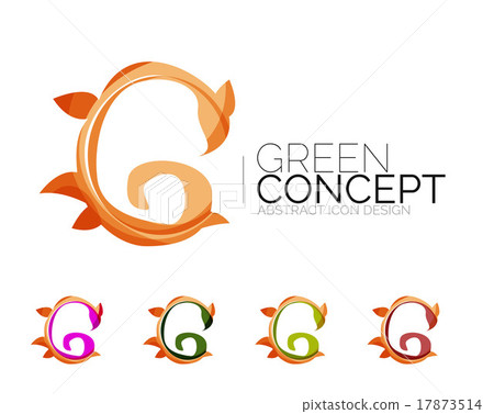 Set of abstract eco plant icons, business logotype Set of abstract eco plant icons, business logotype 17873514