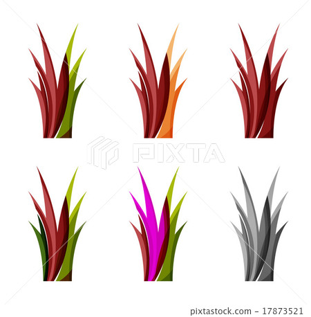 Set of abstract eco plant icons, business logotype Set of abstract eco plant icons, business logotype 17873521
