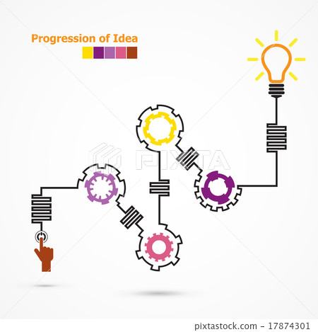 Creative light bulb symbol with  gear shape 17874301