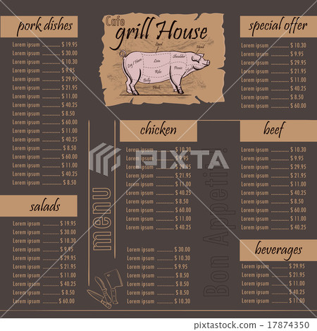 Cafe menu grill template Cafe menu grill template 17874350