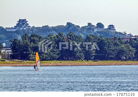 Hikone castle from Lake Biwa 17875110