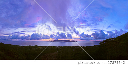 Island Praslin Seychelles at sunset 17875542