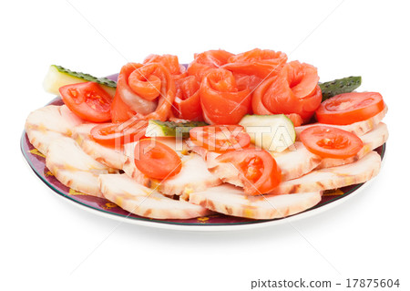Plate of salmon and sturgeon fish 17875604