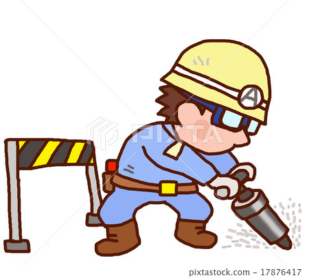 Male under construction with breaker Male under construction with breaker 17876417