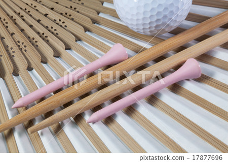 Typical Japanese hand fan and golg ball Typical Japanese hand fan and golg ball 17877696