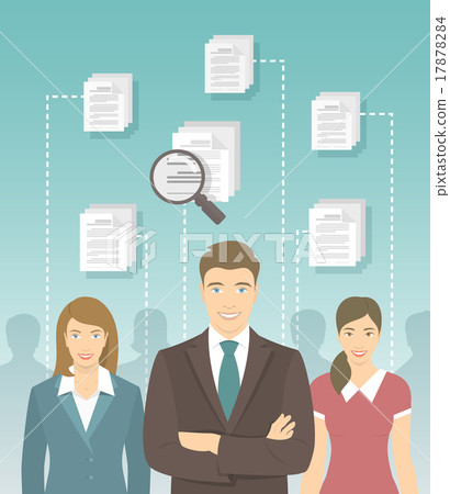 Human Resources Management Flat Concept - Stock Illustration [17878284 ...