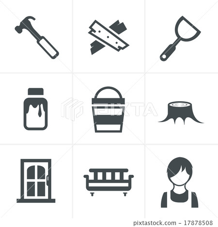 Icons set carpentry 17878508