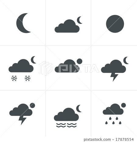 Set of night weather icons 17878554