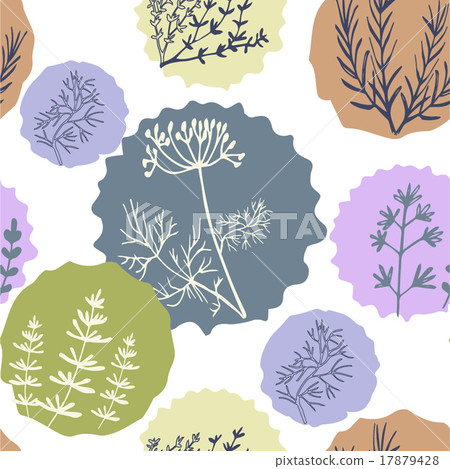 Seamless vintage pattern hand drawn herbs - Stock Illustration ...