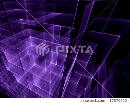 Abstract computer-generated purple cubes  17879510